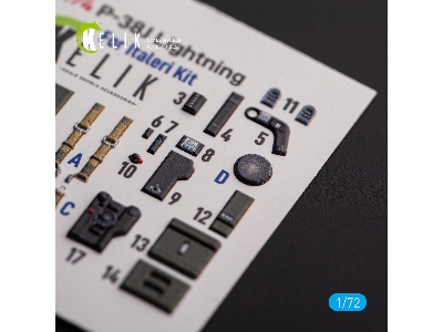 &#1056;-38j 'lightning' - Interior 3d Decals For Italeri/Academy Kit - zdjęcie 5