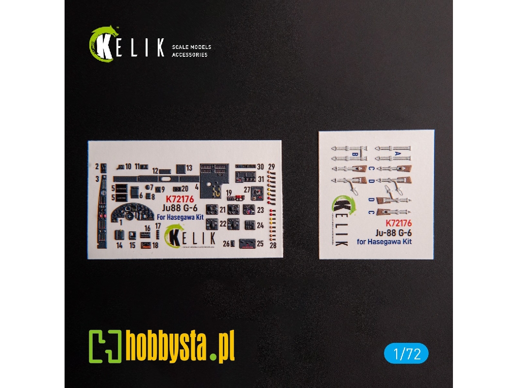 Ju88 G-6 - Interior 3d Decals For Hasegawa Kit - zdjęcie 1 Ju88 G-6 - Interior 3d Decals For Hasegawa Kit - zdjęcie 1