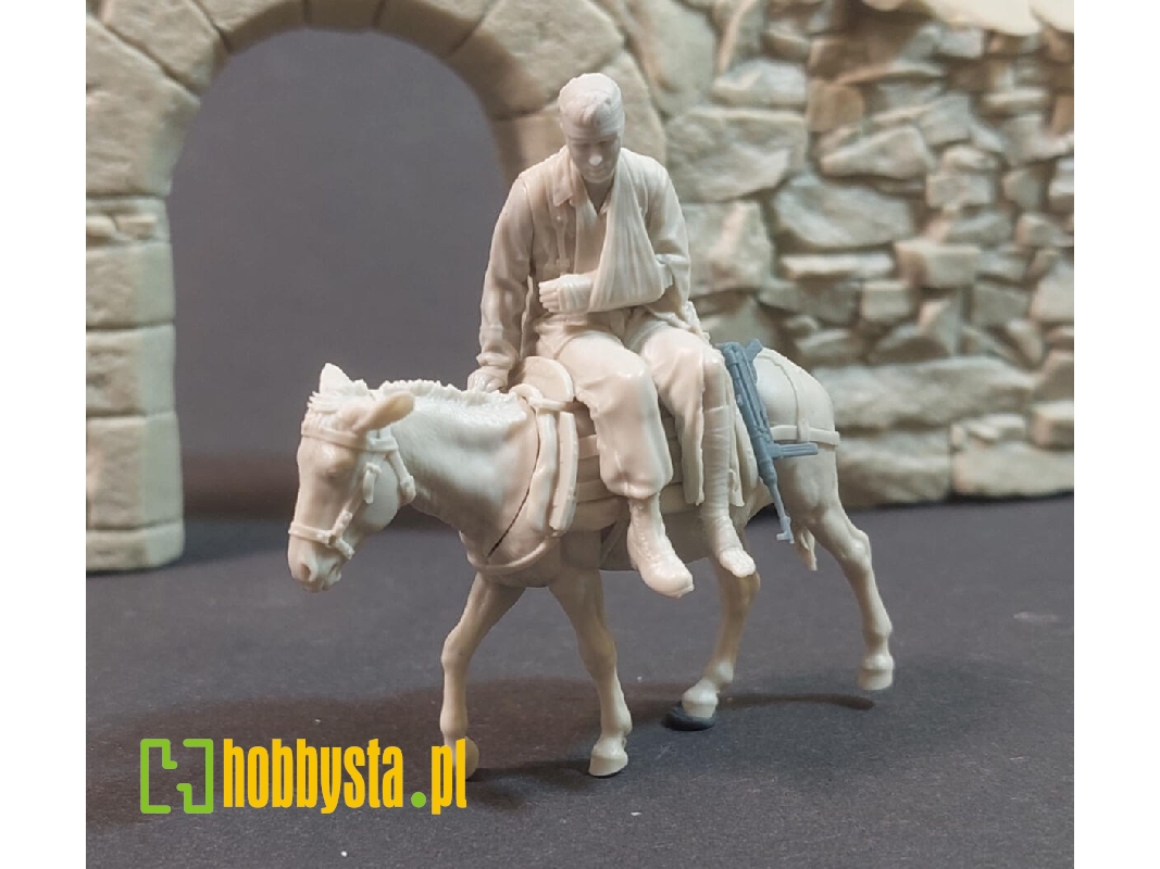 Wounded Fallschirmjager On A Donkey - zdjęcie 1 Wounded Fallschirmjager On A Donkey - zdjęcie 1