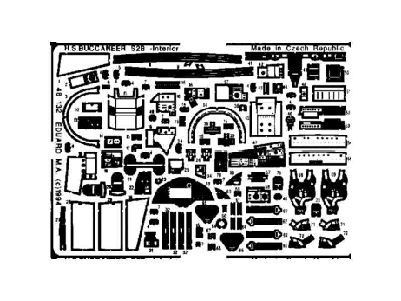 Buccaneer interior 1/48 - Airfix - blaszki - zdjęcie 1 Buccaneer interior 1/48 - Airfix - blaszki - zdjęcie 1