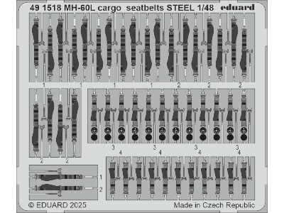MH-60L cargo seatbelts STEEL 1/48 - ICM - zdjęcie 1