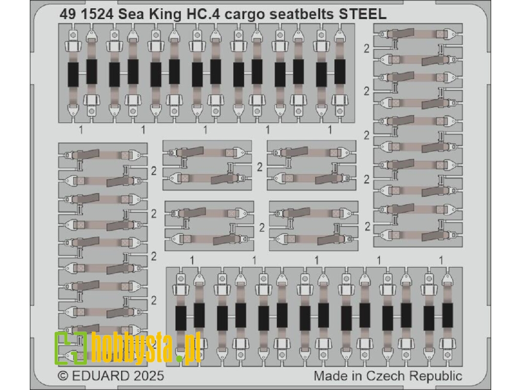 Sea King HC.4 cargo seatbelts STEEL 1/48 - AIRFIX - zdjęcie 1 Sea King HC.4 cargo seatbelts STEEL 1/48 - AIRFIX - zdjęcie 1