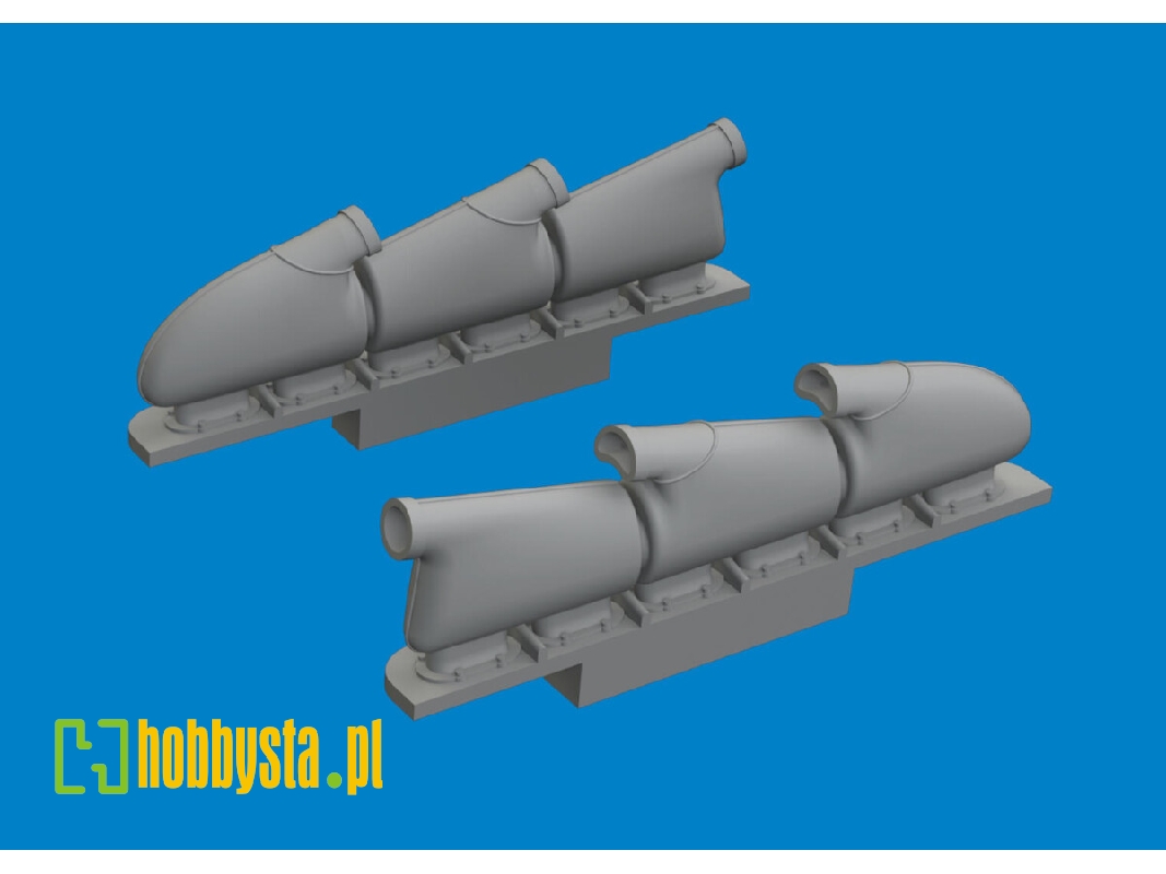Spitfire Mk. V three-stacks exhaust rounded PRINT 1/72 - TAMIYA - zdjęcie 1 Spitfire Mk. V three-stacks exhaust rounded PRINT 1/72 - TAMIYA - zdjęcie 1