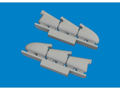 Spitfire Mk. V three-stacks exhaust rounded PRINT 1/72 - TAMIYA - zdjęcie 3