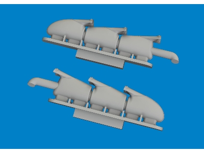 Spitfire Mk. V three-stacks exhaust fishtail PRINT 1/72 - TAMIYA - zdjęcie 3