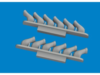 Spitfire Mk. V six-stacks exhaust fishtail PRINT 1/72 - TAMIYA - zdjęcie 3