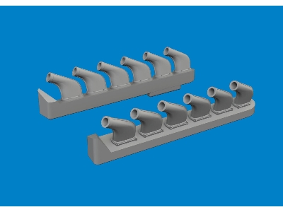 P-51 exhaust stacks PRINT 1/72 - TAMIYA - zdjęcie 1
