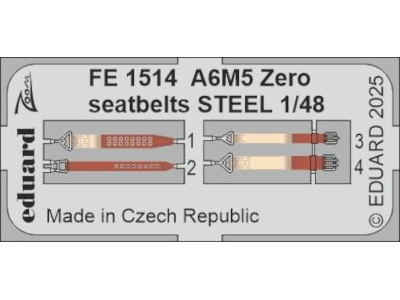 A6M5 Zero seatbelts STEEL 1/48 - FINE MOLDS - zdjęcie 1