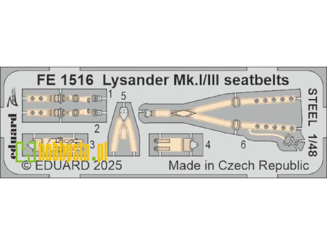 Lysander Mk. I/III seatbelts STEEL 1/48 - AIRFIX - zdjęcie 1 Lysander Mk. I/III seatbelts STEEL 1/48 - AIRFIX - zdjęcie 1