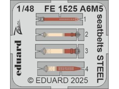 A6M5 seatbelts STEEL 1/48 - EDUARD - zdjęcie 1