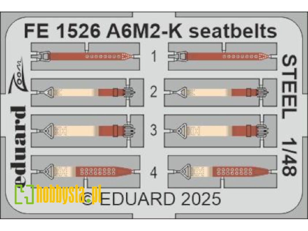A6M2-K seatbelts STEEL 1/48 - EDUARD - zdjęcie 1 A6M2-K seatbelts STEEL 1/48 - EDUARD - zdjęcie 1