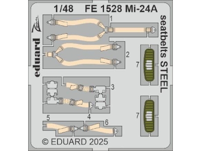 Mi-24A seatbelts STEEL 1/48 - TRUMPETER - zdjęcie 1