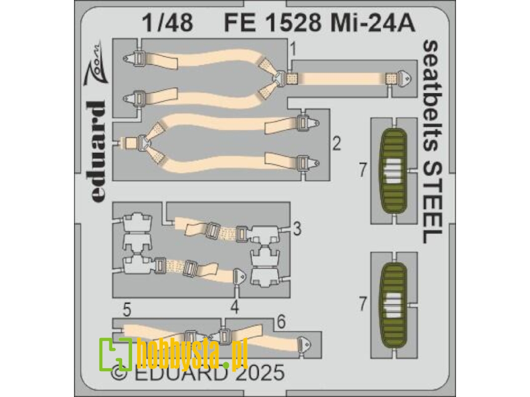 Mi-24A seatbelts STEEL 1/48 - TRUMPETER - zdjęcie 1 Mi-24A seatbelts STEEL 1/48 - TRUMPETER - zdjęcie 1