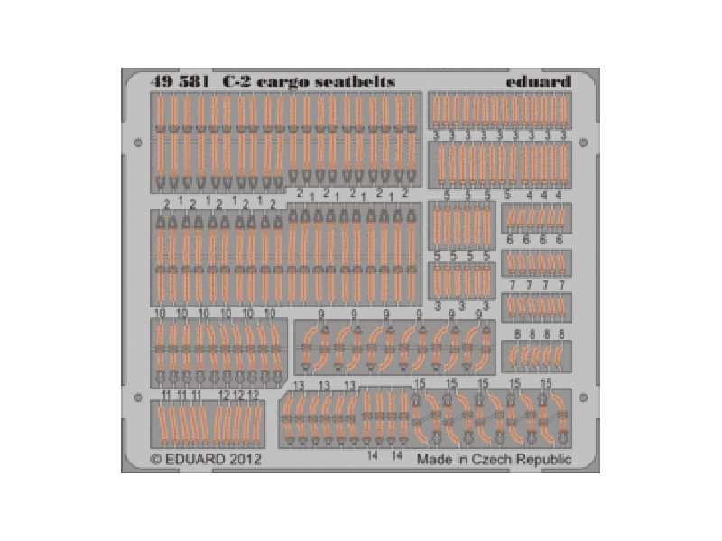  C-2 cargo seatbelts 1/48 - Kinetic - blaszki - zdjęcie 1