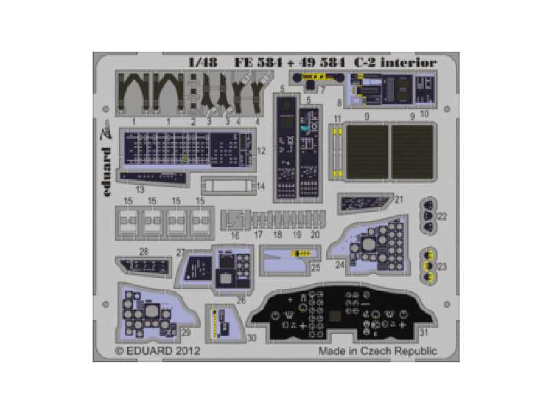 C-2 interior S. A. 1/48 - Kinetic - blaszki - zdjęcie 1 C-2 interior S. A. 1/48 - Kinetic - blaszki - zdjęcie 1