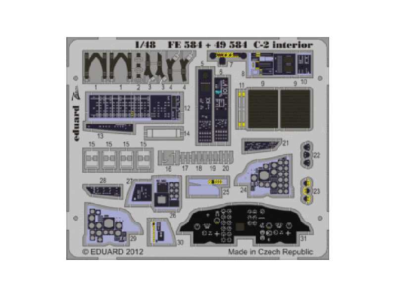  C-2 interior S. A. 1/48 - Kinetic - blaszki - zdjęcie 1