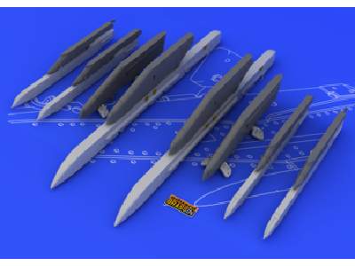  Su-25K wing pylons 1/48 - żywica i blaszki - zdjęcie 1