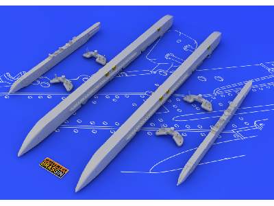  Su-25K wing pylons 1/48 - żywica i blaszki - zdjęcie 6