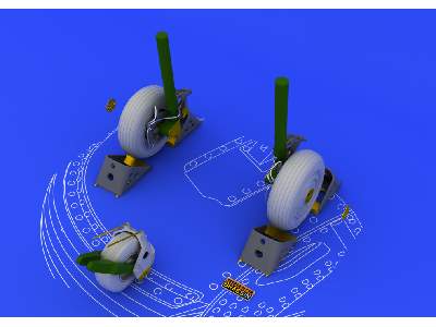  Su-27 wheels 1/48 - Academy Minicraft - żywica i blaszki - zdjęcie 2