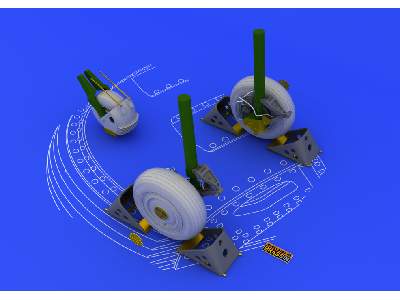  Su-27 wheels 1/48 - Academy Minicraft - żywica i blaszki - zdjęcie 3