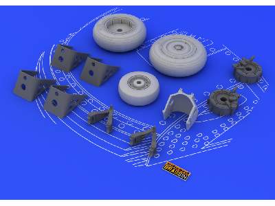  Su-27 wheels 1/48 - Academy Minicraft - żywica i blaszki - zdjęcie 4