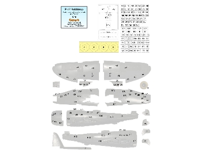 Republic P-47 Bubbletop - Mask For Panels (For Tamiya Kits) - zdjęcie 1