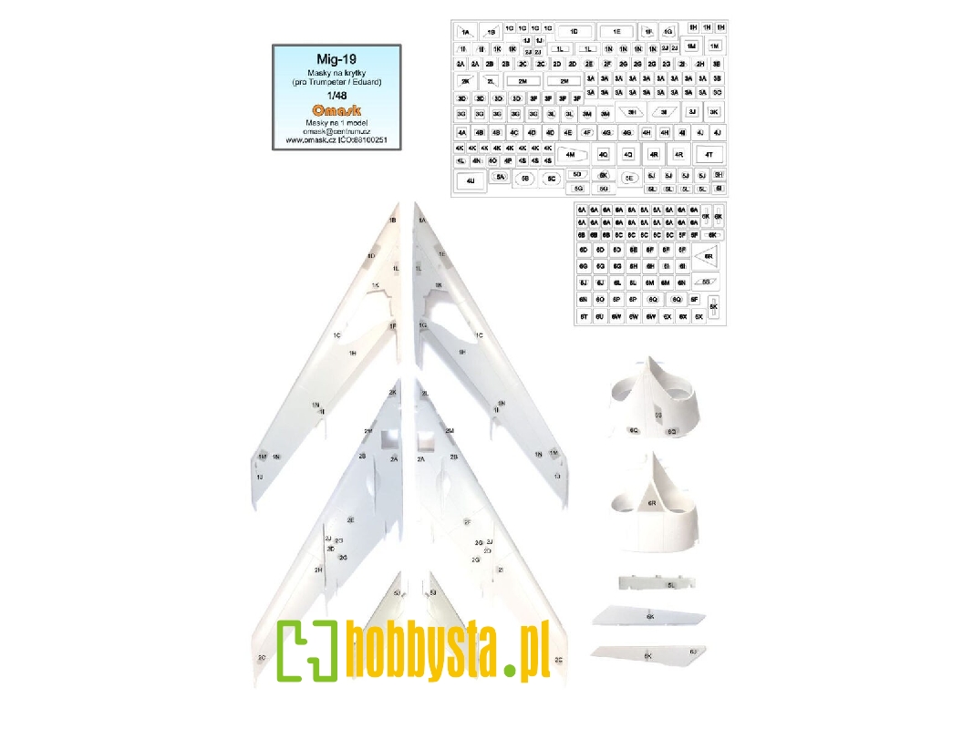 Mig-19 - Mask For Panels (For Trumpeter / Eduard Kits) - zdjęcie 1 Mig-19 - Mask For Panels (For Trumpeter / Eduard Kits) - zdjęcie 1