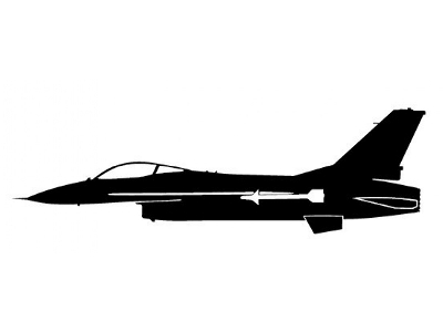 Sticker F-16 (15cm Black) - zdjęcie 1
