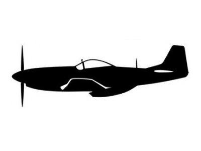 Sticker P-51d Mustang (15cm Black) - zdjęcie 1