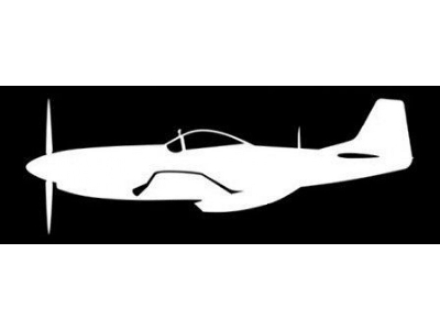Sticker P-51d Mustang (15cm White) - zdjęcie 1