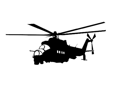 Sticker Mil Mi-24 (20cm Black) - zdjęcie 1