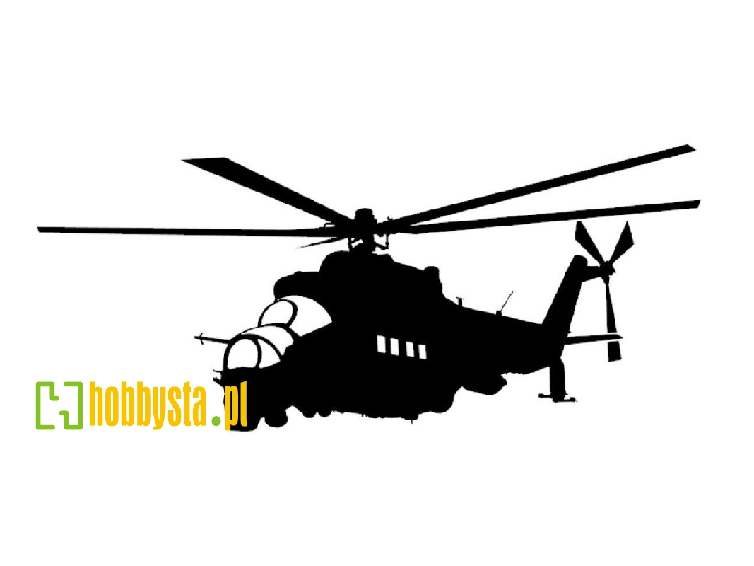 Sticker Mil Mi-24 (20cm Black) - zdjęcie 1