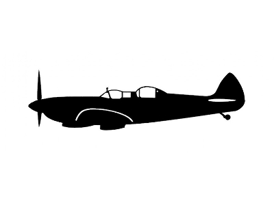 Sticker Spitfire Double Seater (15cm Black) - zdjęcie 1