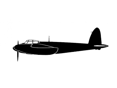 Sticker D.H.98 Mosquito (18cm Black) - zdjęcie 1