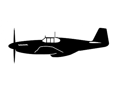 Sticker P-51b Mustang (15cm Black) - zdjęcie 1
