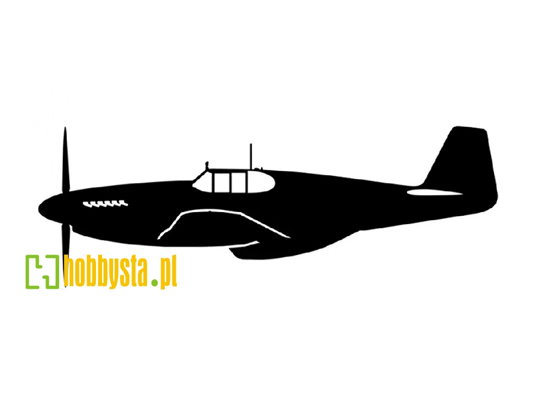 Sticker P-51b Mustang (15cm Black) - zdjęcie 1 Sticker P-51b Mustang (15cm Black) - zdjęcie 1