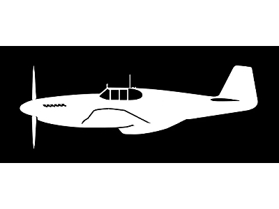 Sticker P-51b Mustang (15cm White) - zdjęcie 1