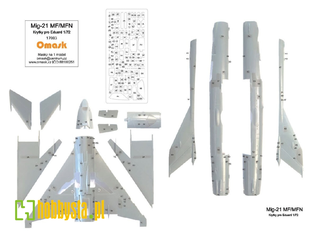 Mig-21 Mf/Mfn Masks For Panels (For Eduard) - zdjęcie 1