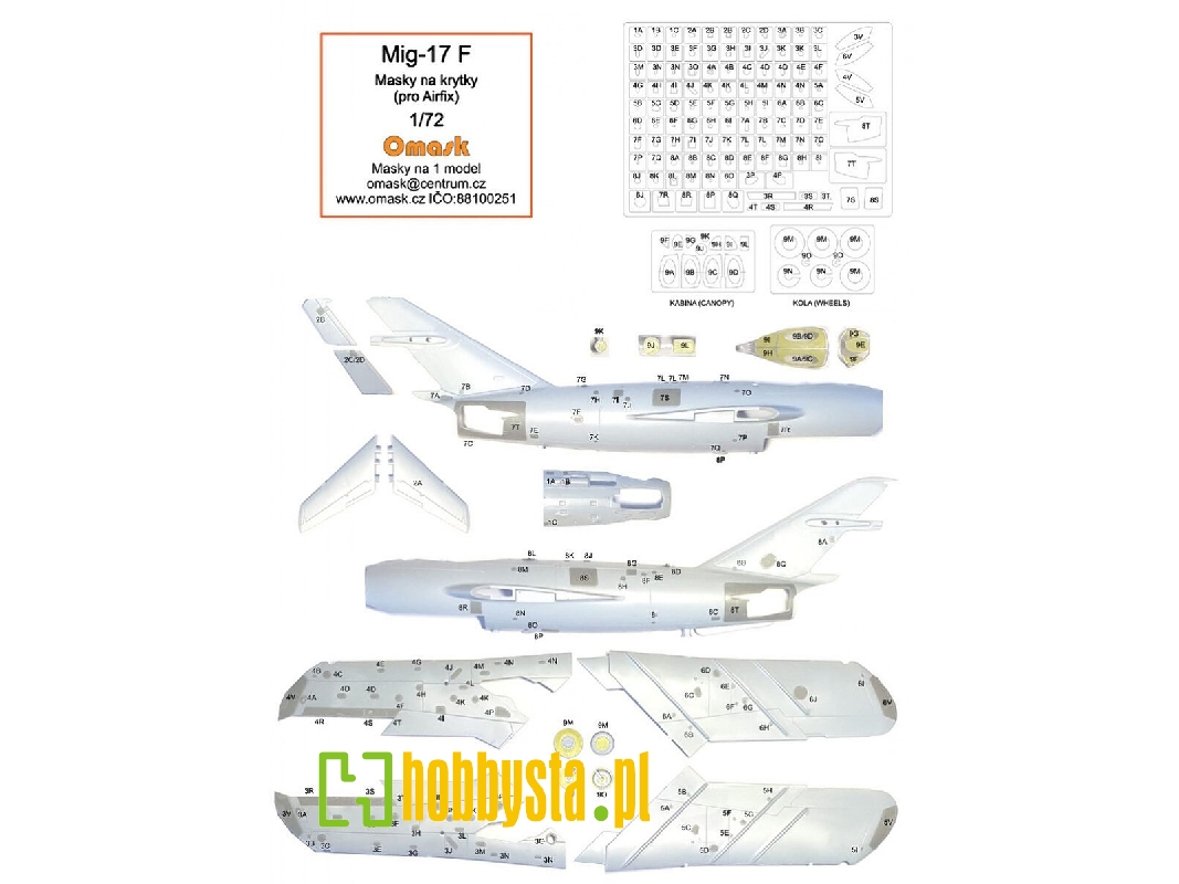 Mig-17 F - Mask For Panels (For Airfix Kits) - zdjęcie 1