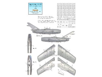 Mig-15 / Mig-15 Uti - Masks For Panels (For Eduard Kits) - zdjęcie 1