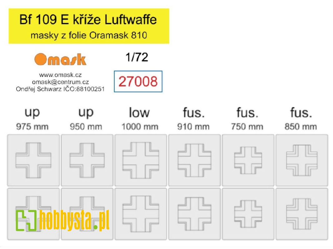 Bf 109 E Crosses Luftwaffe Mask - zdjęcie 1 Bf 109 E Crosses Luftwaffe Mask - zdjęcie 1