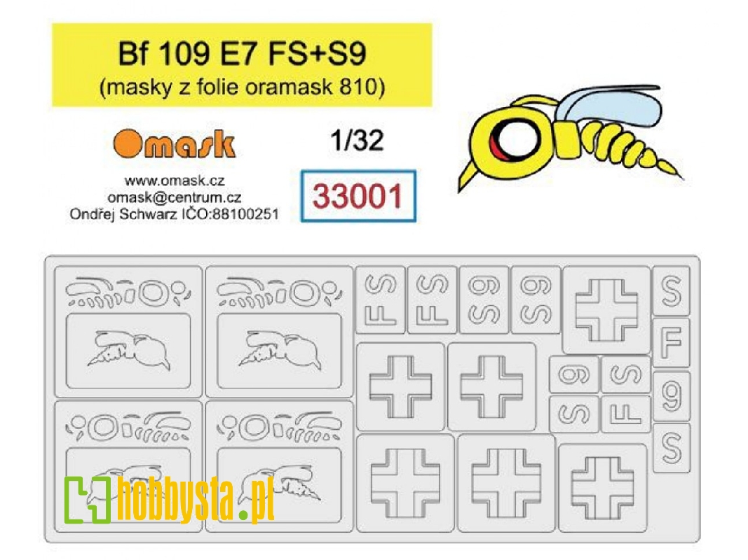 Bf 109 E7 (Fs+s9) Mask - zdjęcie 1 Bf 109 E7 (Fs+s9) Mask - zdjęcie 1