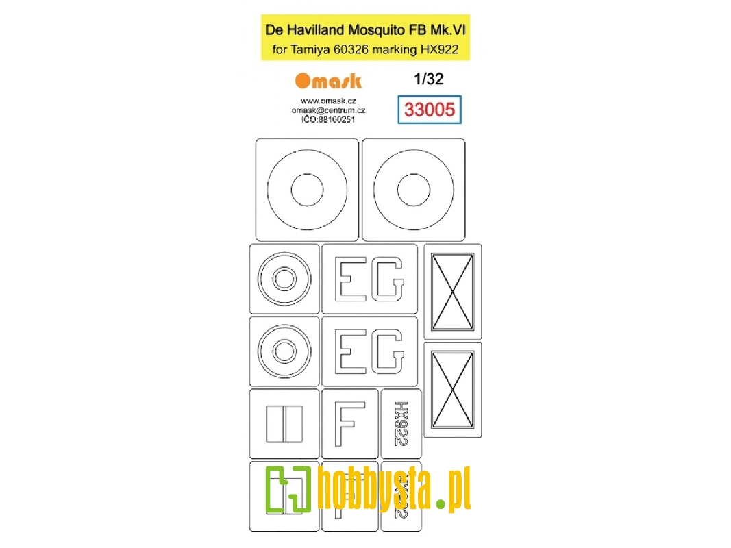 De Havilland Mosquito Fb Mk.Vi Mask (For Tamiya 60326 Marking Hx922) - zdjęcie 1 De Havilland Mosquito Fb Mk.Vi Mask (For Tamiya 60326 Marking Hx922) - zdjęcie 1