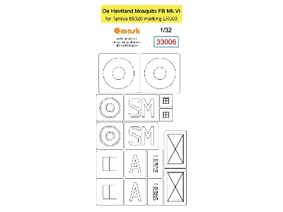 De Havilland Mosquito Fb Mk.Vi Mask (For Tamiya 60326 Marking Lr303) - zdjęcie 1