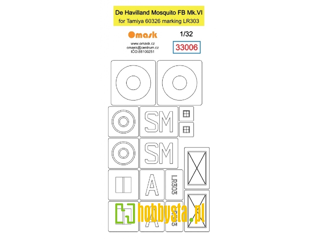 De Havilland Mosquito Fb Mk.Vi Mask (For Tamiya 60326 Marking Lr303) - zdjęcie 1