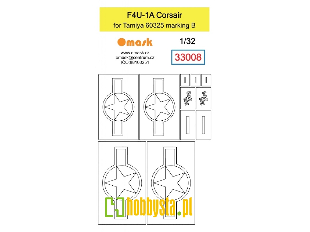 F4u-1a Corsair Mask (For Tamiya 60325 Marking B) - zdjęcie 1 F4u-1a Corsair Mask (For Tamiya 60325 Marking B) - zdjęcie 1