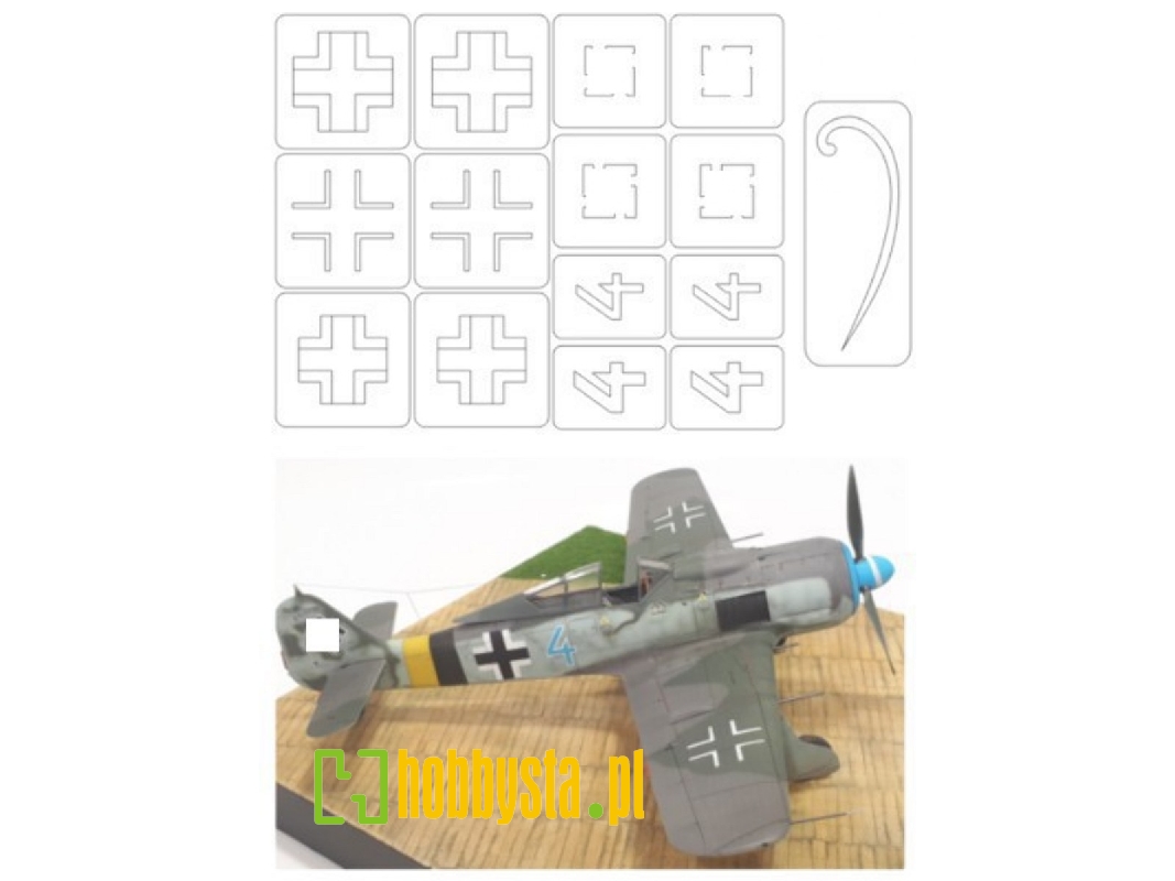 Fw 190 A-8 Mask (For Eduard 82147, Marking B) - zdjęcie 1 Fw 190 A-8 Mask (For Eduard 82147, Marking B) - zdjęcie 1