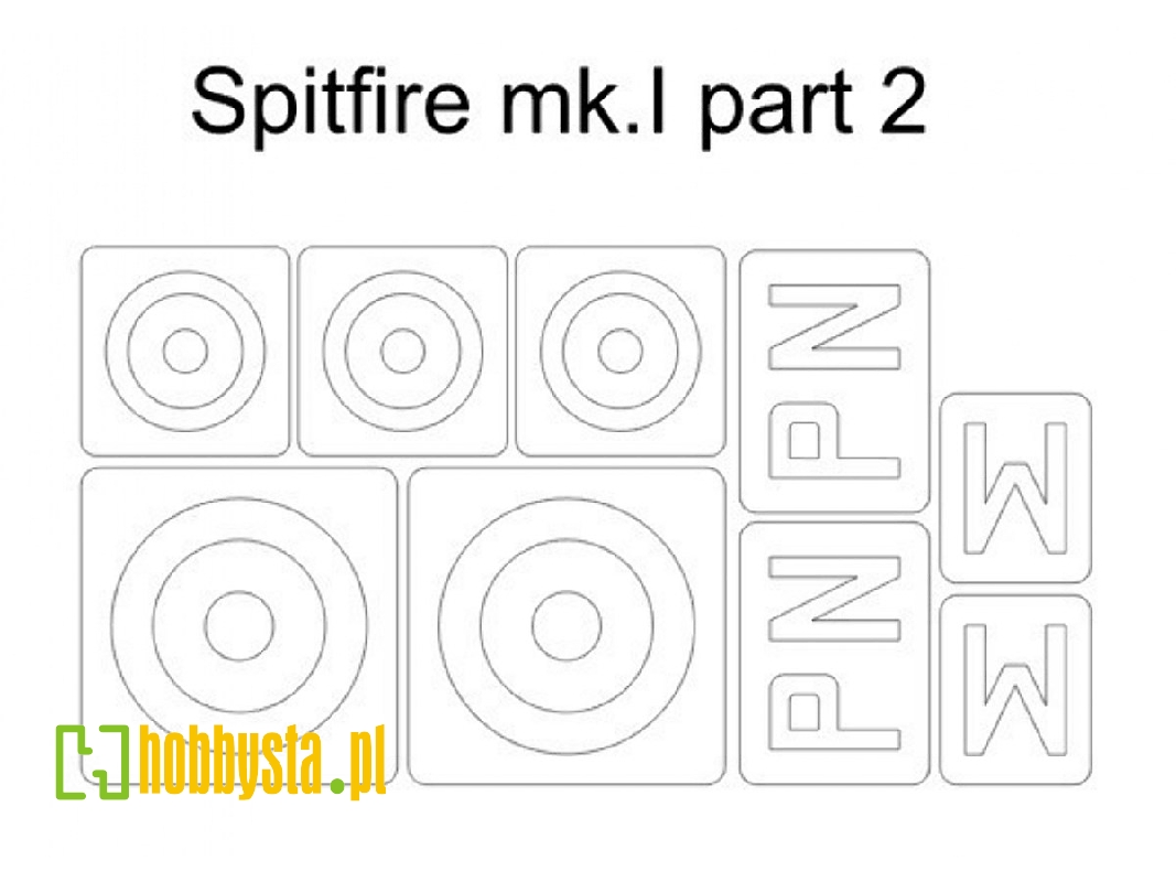 Spitfire Mk.I Mask Part 2 (For Eduard 11143 Camo B) - zdjęcie 1 Spitfire Mk.I Mask Part 2 (For Eduard 11143 Camo B) - zdjęcie 1