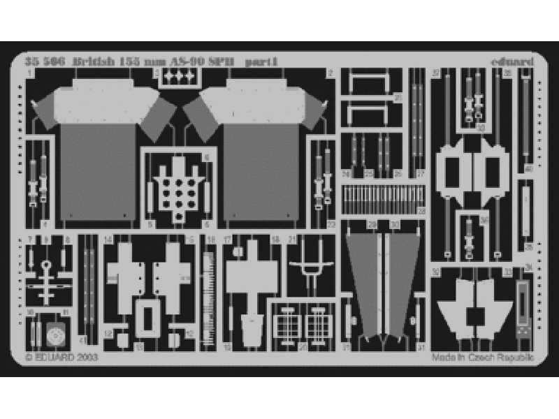  British 155mm AS-90 SPH 1/35 - Trumpeter - blaszki - zdjęcie 1