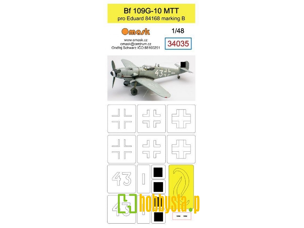 Bf 109g-10 Mtt Mask (For Eduard 84168 Marking B) - zdjęcie 1 Bf 109g-10 Mtt Mask (For Eduard 84168 Marking B) - zdjęcie 1